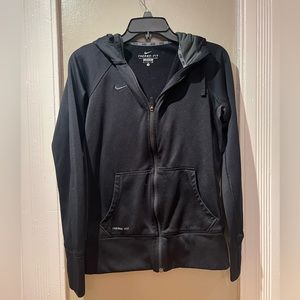 Black Nike Hooded Zip Up Sweatshirt
